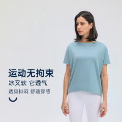New spring and summer yoga clothes, sports tops, loose T-shirts, short-sleeved fashion casual running fitness sports tops for women