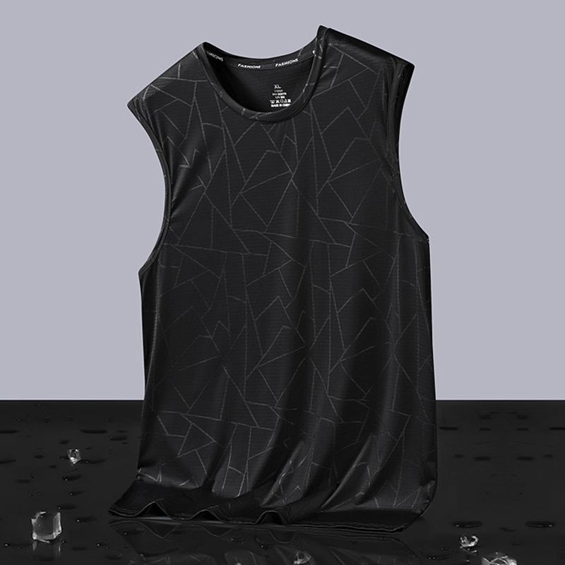 Verano nueva camiseta de hielo secado rápido chaleco de manga corta delgada suelta gran camiseta casual de media manga fabricantes al por mayor