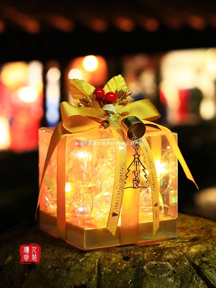 水果透明平安夜平安苹果苹果果盒金色包装盒圣诞节礼盒礼盒巧克力