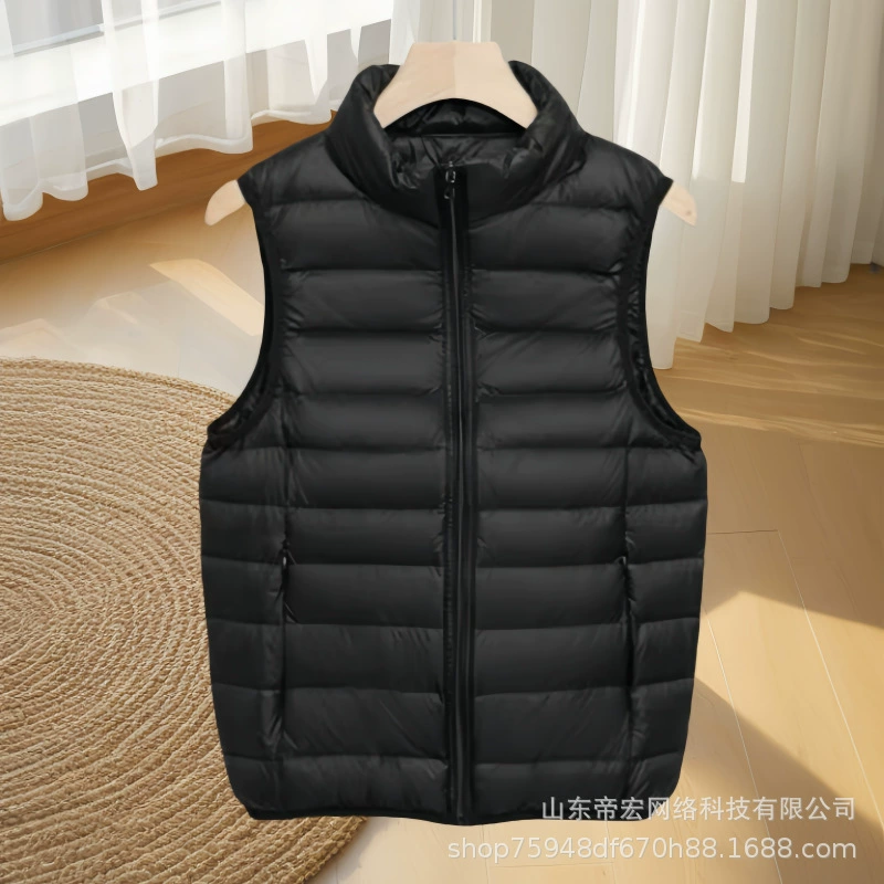 Легкий пуховый жилет для женщин, короткий воротник-стойка, с подкладкой, теплый и стильный, тонкий и облегающий, универсальный.