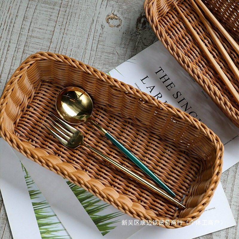 Chopstick Cage Knife and Fork Hotel Imitation Restaurant Remote Control Ns Collection Ke Key Desktop Tableware Storage Box Rattan Chopstick Cage Knife and Fork Hotel Imitation Restaurant Remote Control Ns Collection Ke Key Desktop Tableware Storage Box Rattan