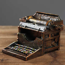 复古老式打字机模型美式乡村创意摆件咖啡厅酒吧服装店摆设装饰