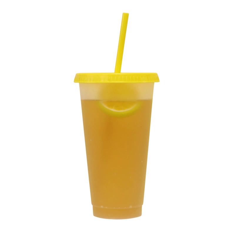 Plastic transparent matte capacious handheld glass with glass