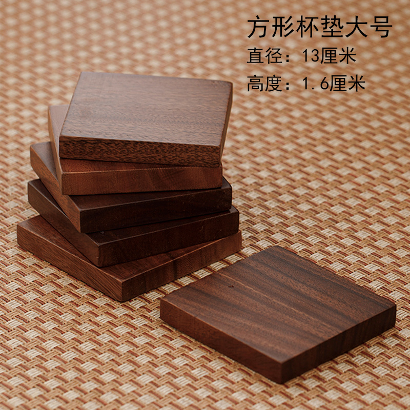 almohadilla de taza de té, almohadilla de aislamiento térmico a prueba de quemaduras, almohadilla de taza de café, almohadilla de madera, almohadilla de taza de té de kung fu de nuez, almohadilla de soporte de tetera