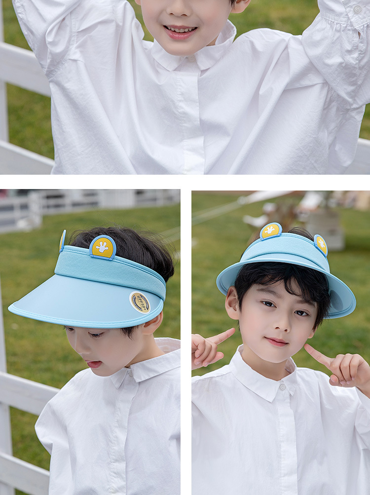 1023 Children&#39;s Sun Protection Hat Summer With Ears Sun Hat Girl Boy Baby Big Brim Empty Top Sun Hat display picture 5