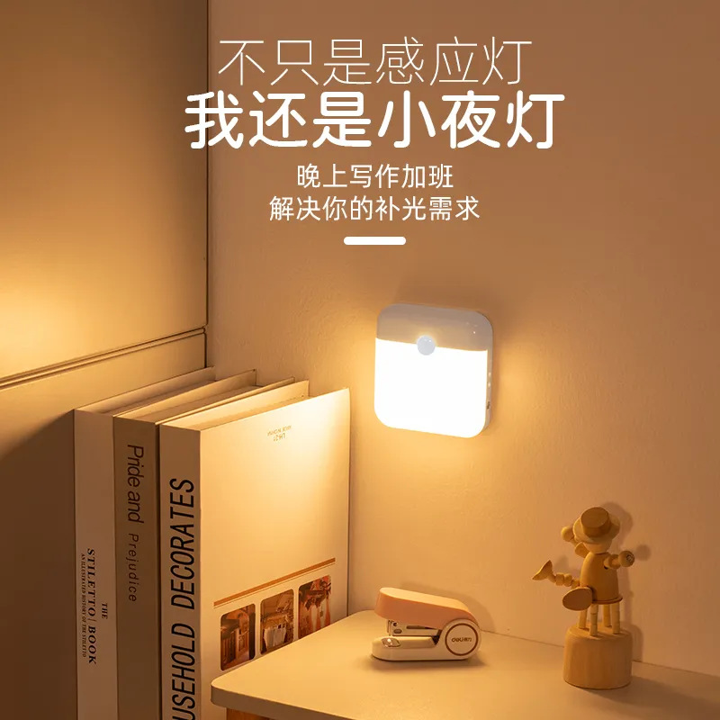 Cross-border four-square intelligent human body induction lamp…