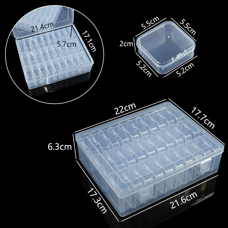 Set of 30 Individual Compartments Transparent Flip-Top Storage Boxes Small Diamond Beads Classification Box Dust-Proof Storage Box Set of 30 Individual Compartments Transparent Flip-Top Storage Boxes Small Diamond Beads Classification Box Dust-Proof Storage Box