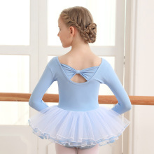舞蹈练功服儿童女孩秋冬季长袖连体芭蕾舞裙中国舞服装女童舞蹈裙