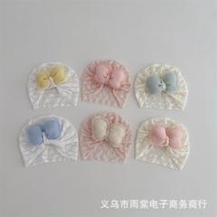 Baby girl's sweet butterfly bow thin summer infant hat for outing and protecting the forehead, Indian-style hat