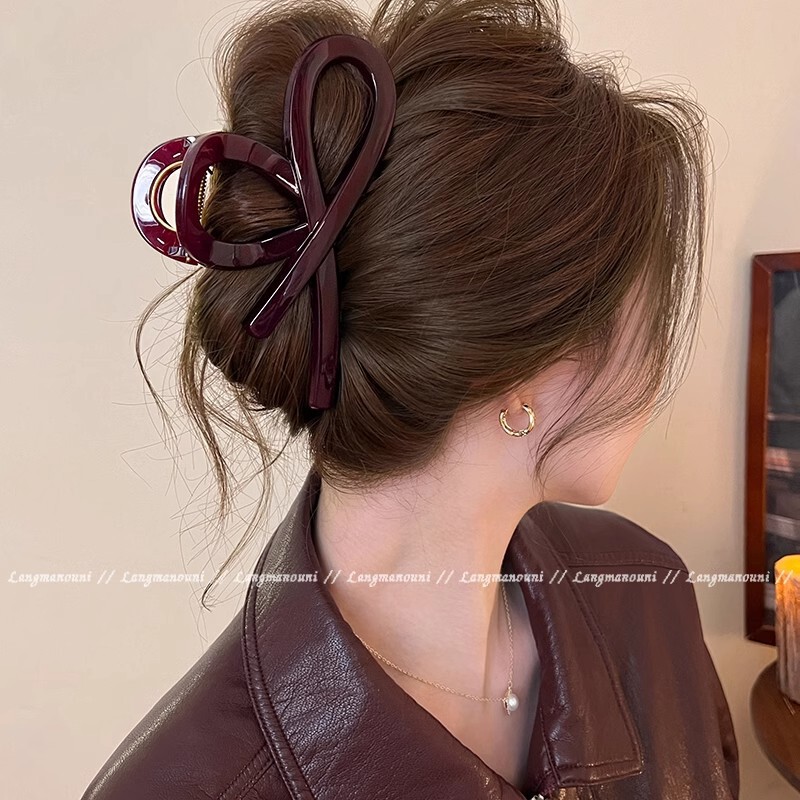 South Korea high quality Acrylic Grab Clip Hair Large Shark Clip Hair Multi-chocolate Butterfly Hairpin Women Hair Accessories