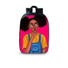 跨境来图印制17寸中学生书包大容量减负儿童背包卡通非洲女孩双肩