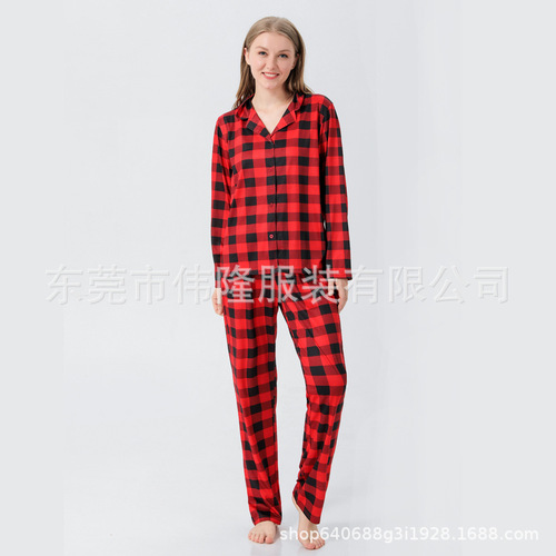 CPC certified family outfit cross-border printed set for babies and boys, family European and American Christmas parent-child pajamas