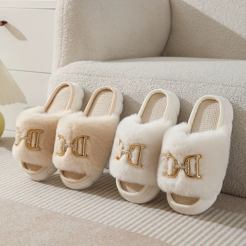 Производители напрямую поставляют внешнюю торговлю новые тапочки для девочек сердца женские весной, летом, осенью и зимой в помещении противоскользящие льняные тапочки