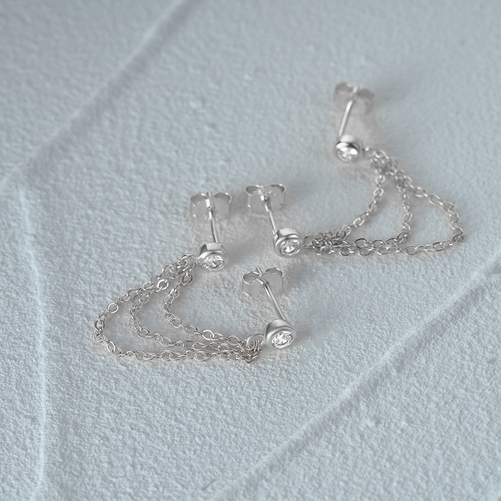 1 Pair Ig Style Geometric Tassel Sterling Silver Drop Earrings display picture 28