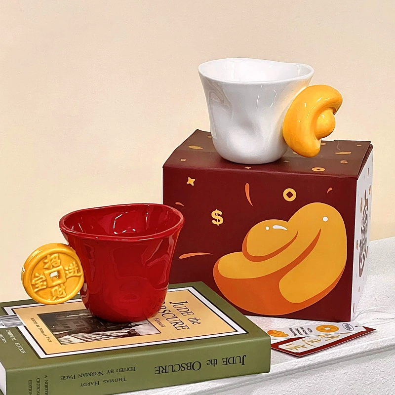 Gift box, ceramic bar, cute tea cup for beloved, for luck, Birthday gift