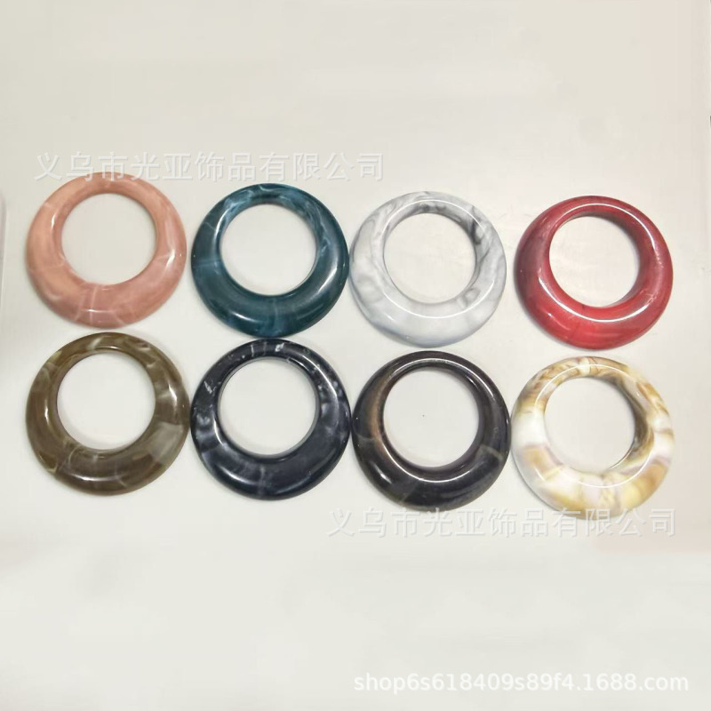 Acrylic Circle Ring Pendant Bohemian Style Sweater Chain Pendant DIY Jewelry Accessories Trendy Pendant Fire