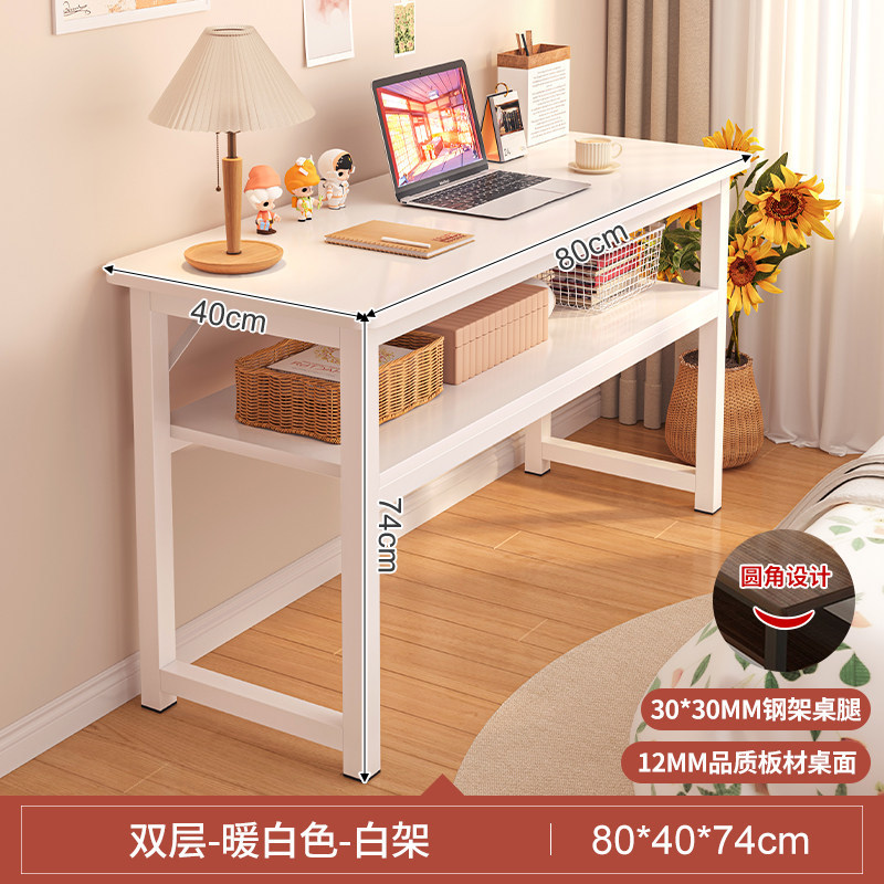 Escritorio para niñas dormitorio casero tabla larga tabla rectangular contra la pared tabla estrecha mesa de trabajo escritorio de computadora simple casa de alquiler image 9