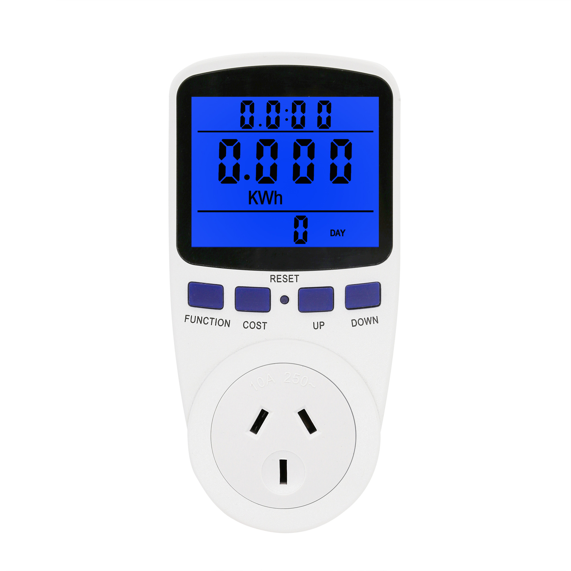 厂家直销澳式背蓝光 功率计量插座 计费插座电力监测仪智能计费器