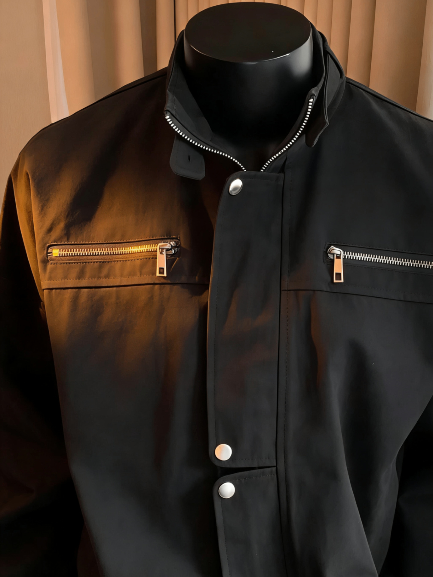 Stand Collar Workwear Jacket Men's Washed Loose Detroit Casual Jacket_viptrois.com