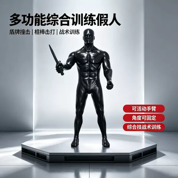 Multifunctional Comprehensive Training Dummy for Shield Impact, Steel Fork Grappling, and Reverse Handcuffing Training Target