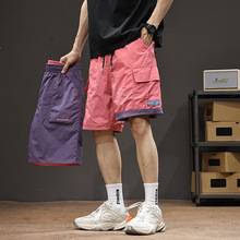 美式双面穿短裤夏季工装男士透气休闲运动五分裤美式宽松半截裤