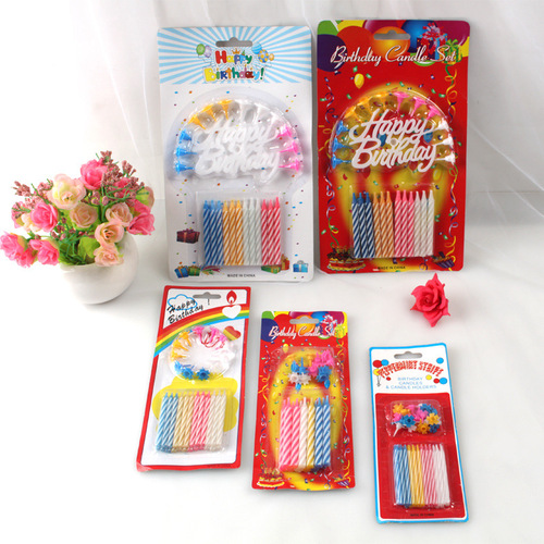 Spiral birthday candle 2 cent candle 3 cent candle colorful 24 flower small candle baking decoration smokeless thread cake candle