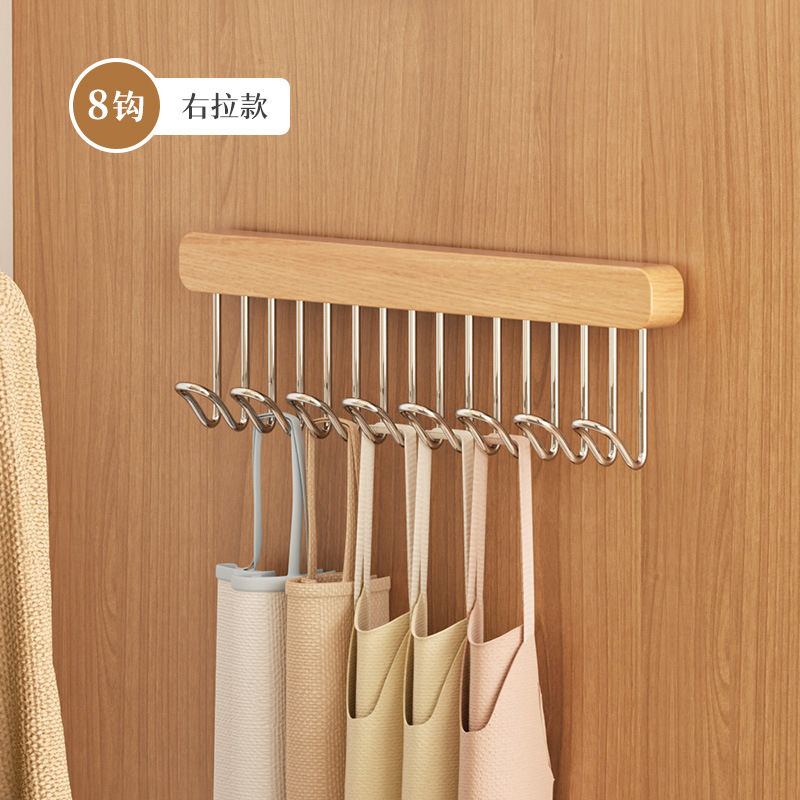 Hoja de gancho de cinturón doméstico 2024 nuevo tipo de onda multifuncional de tracción ropa interior chaleco percha madera sólida