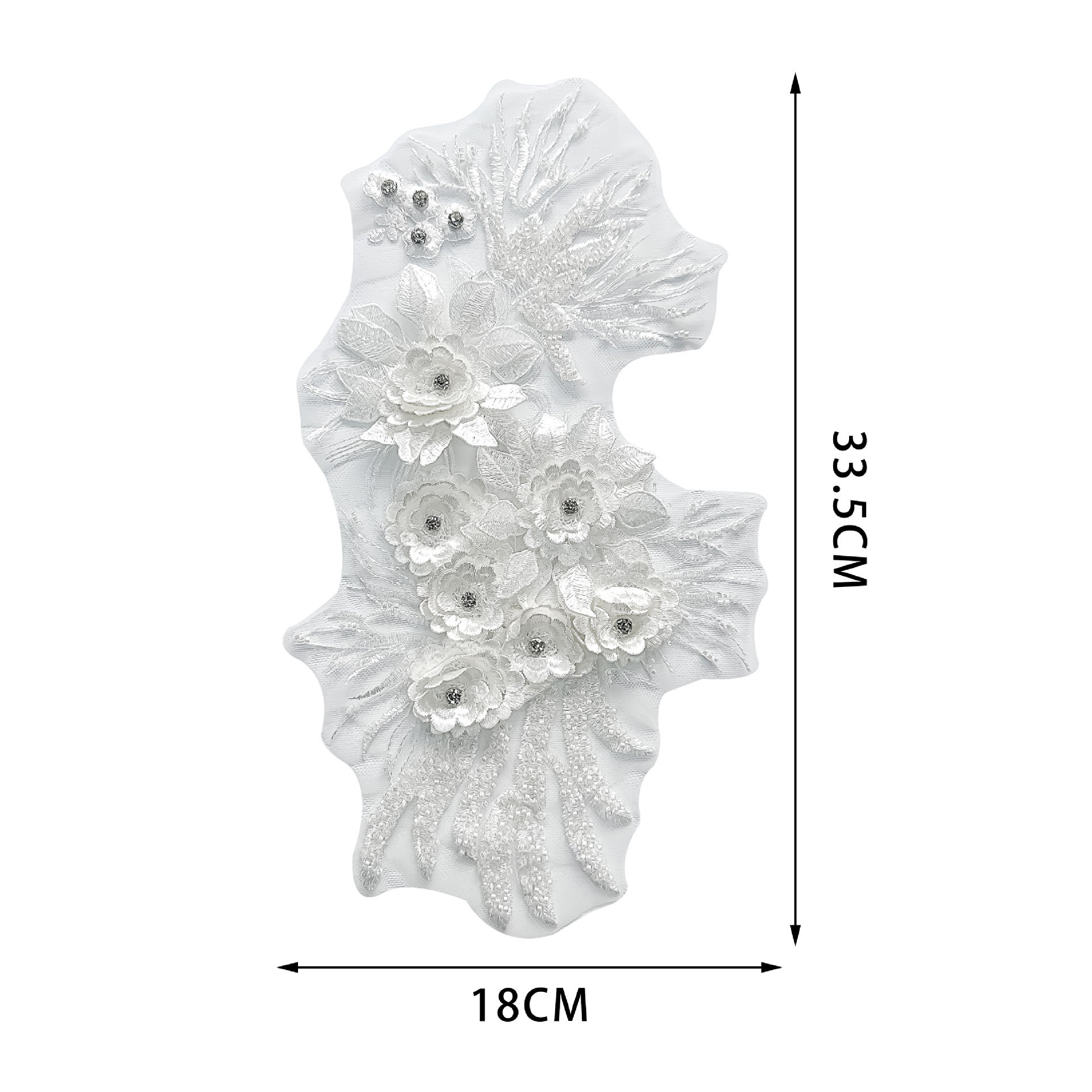 21g Weight Clothing Sticker Patches Classification 1 Piece Quantity Polyester Material Flower Pattern Elegant Style 1 Piece Elegant Flower Polyester Clothing Sticker Patches 无