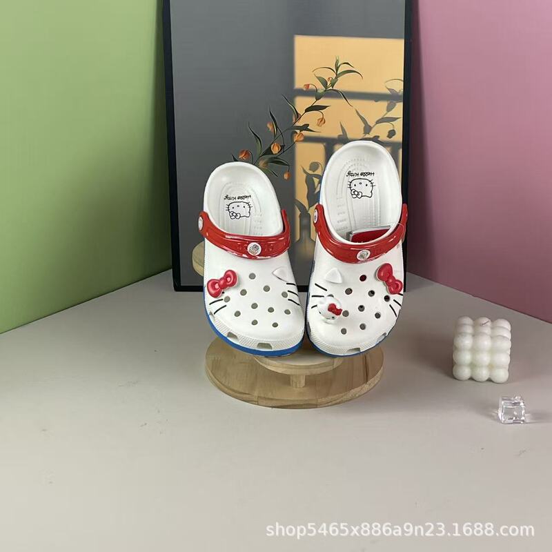 Kt Cat Hello Kitty Croc Shoes Parent-Kids Non-Slip Beach Shoes Slippers Eva Plaid Casual Wear-Resistant Fashion Easiest for Match Kt Cat Hello Kitty Croc Shoes Parent-Kids Non-Slip Beach Shoes Slippers Eva Plaid Casual Wear-Resistant Fashion Easiest for Match