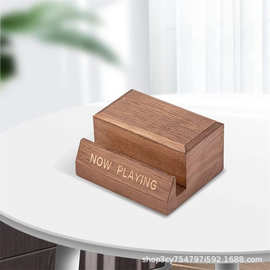 木质黑胶唱片架杂志CD底座桌面光盘展示架唱片架木质黑胶底座