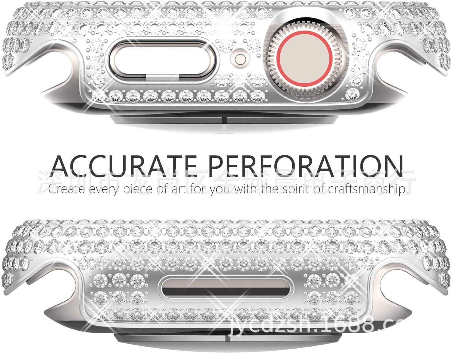 Apple watch Applewatch protective case PC electroplating full diamond integrated tempered film suitable for iwach6/7 watch case