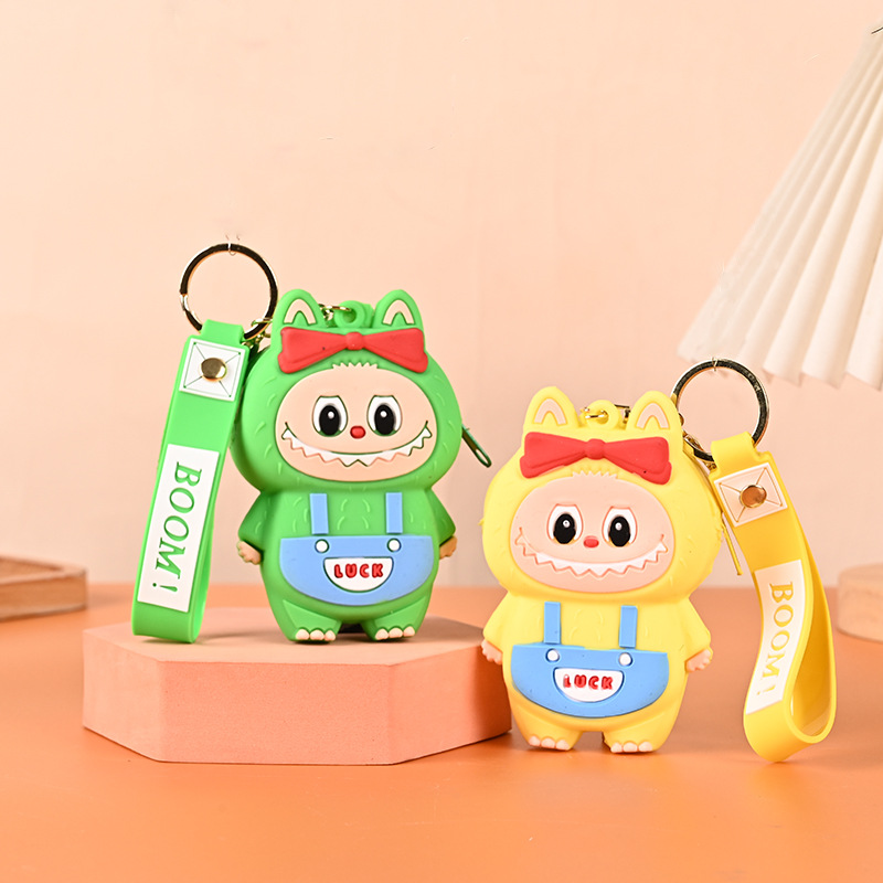 子供用ラブブ小銭入れシリコンプチギフトキーホルダーペンダントカードキャッチャーマシンプチギフトラブブ