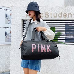 New arrival: European and American-style long- and short-distance outdoor travel bag—pink, large-capacity, waterproof nylon tote with separate shoe compartment