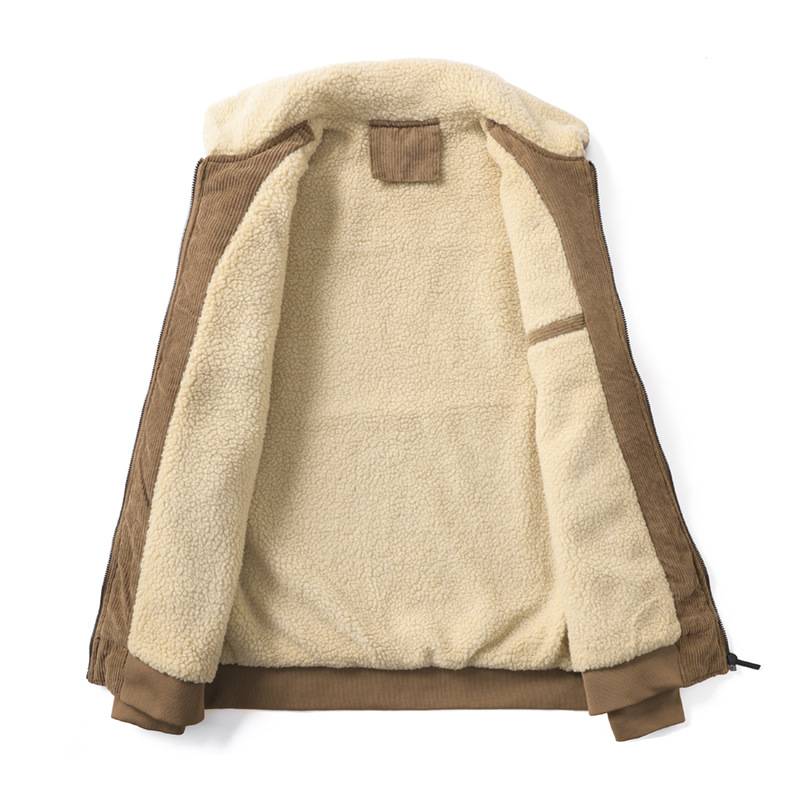Chaquetas de pana chaquetas de otoño e invierno hombres más chaquetas de bolsa múltiple engrosadas chaquetas de cordero de comercio exterior chaquetas transfronterizas