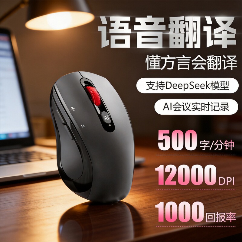 Ai Voice Typing Translation Mouse Bluetooth Wireless Three-Mode Rechargeable Silent Business Office Desktop Laptop Ai Voice Typing Translation Mouse Bluetooth Wireless Three-Mode Rechargeable Silent Business Office Desktop Laptop