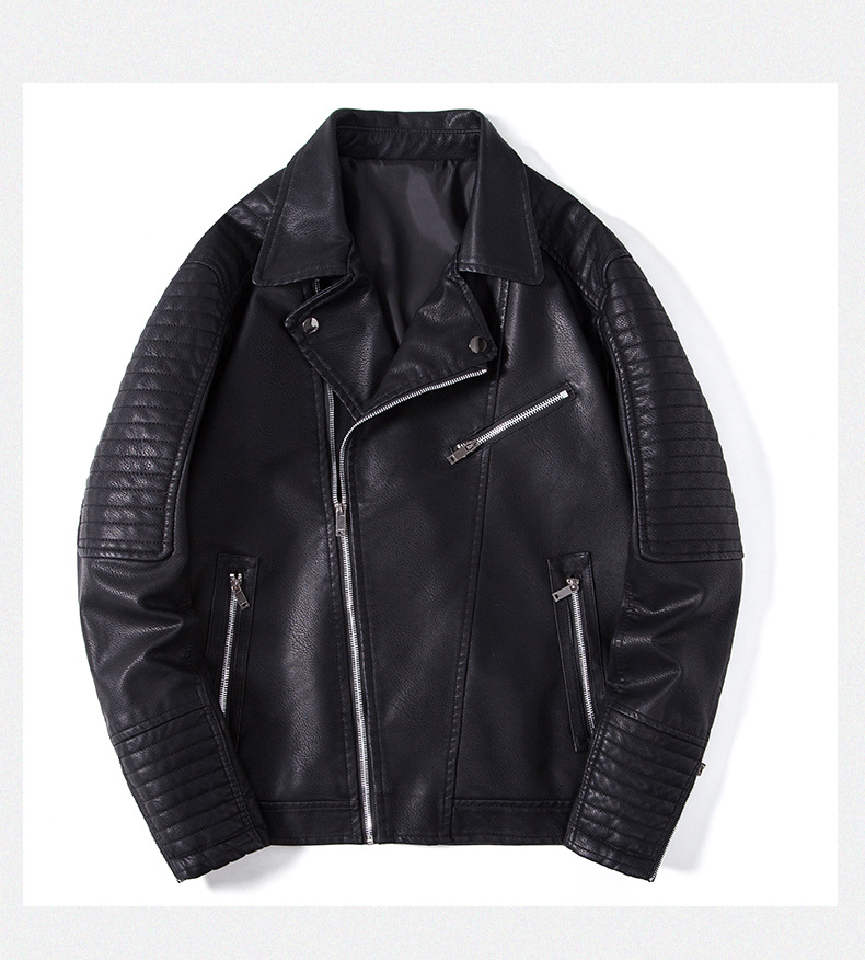 Men's Leather Jacket For Autumn, Casual Lapel Style For Men_voghion.com