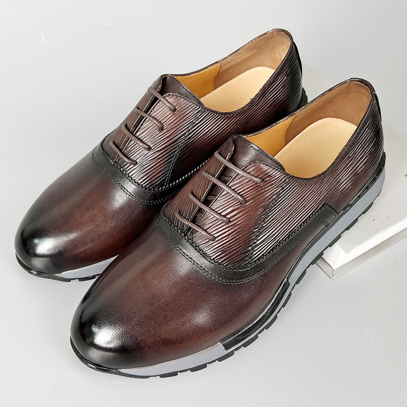 Men's Leather Shoes Men's Autumn Casual Shoes Handmade Leather Shoes Vintage Fashion Leather Shoes High-end Outdoor Men's Shoes
