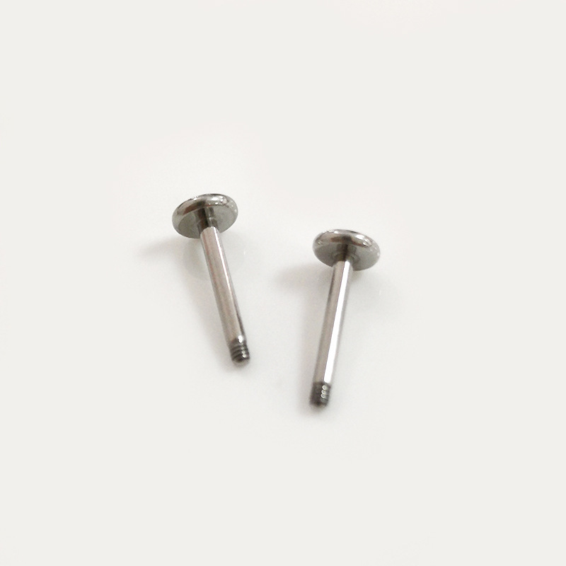Pointed labret stud close-up product detail