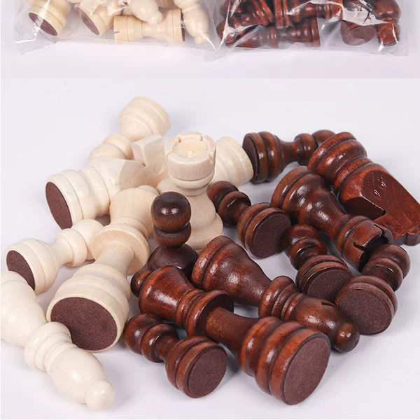 Cross-border foreign single solid wood wooden chess pieces accessories 1 2 3 inch chess chess children