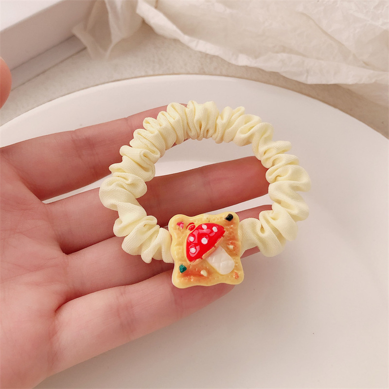 Hermosas nubes amarillas leche estrellas de mar intestino delgado anillo de cabello de la niña dulce banda de goma cuerda de cabeza nueva cuerda de cabello de dibujos animados adornos para el cabello