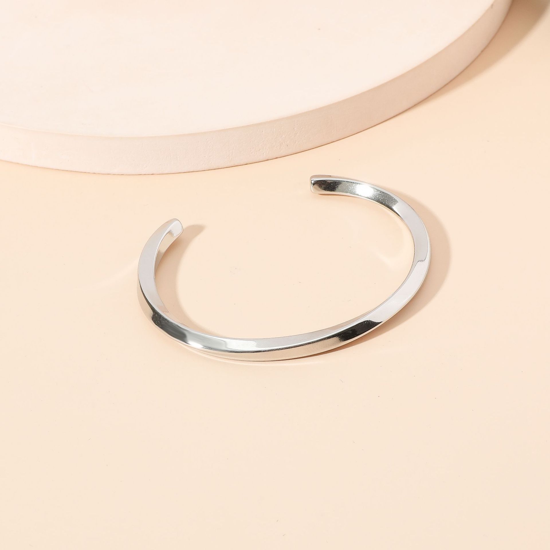 Solid Color Pattern Classic Style Solid Color Titanium Steel Men's Cuff Bracelets Men Cuff & Bangle