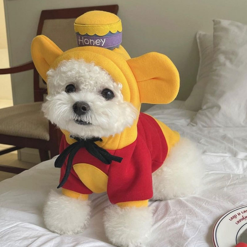 Ropa para mascotas Winnie the Pooh ropa de transformación suéter para perros gato Delgado ropa de dos patas perros medianos y pequeños ropa divertida