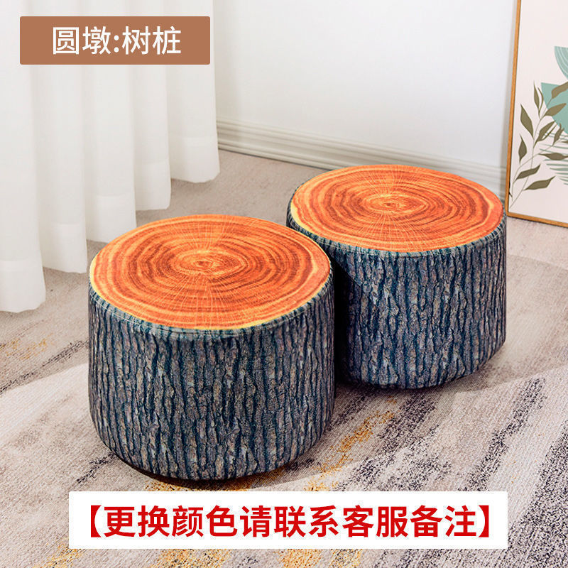 Taburete pequeño sofá de tela doméstico, sala de estar para cambiar de zapatos, taburete pequeño creativo, taburete bajo, red corta.