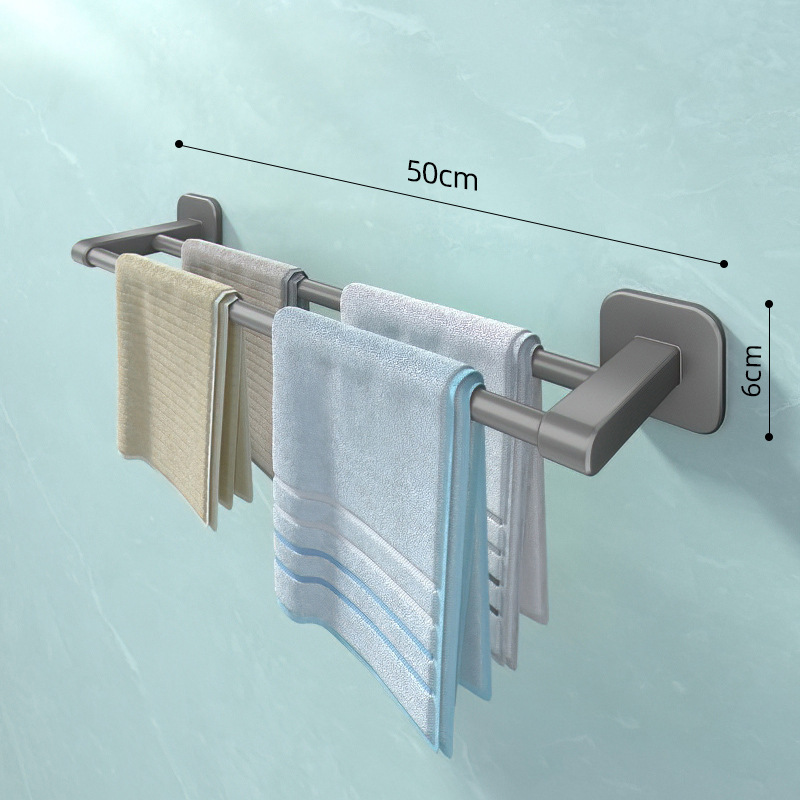 Toallero ponche libre baño doble barra colgante de pared Barra de Toalla baño sola barra de almacenamiento de rack inodoro estante de inodoro