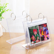 工厂批发亚克力桌面立式透明6寸台历拍3寸5寸立得单双面相片袋册