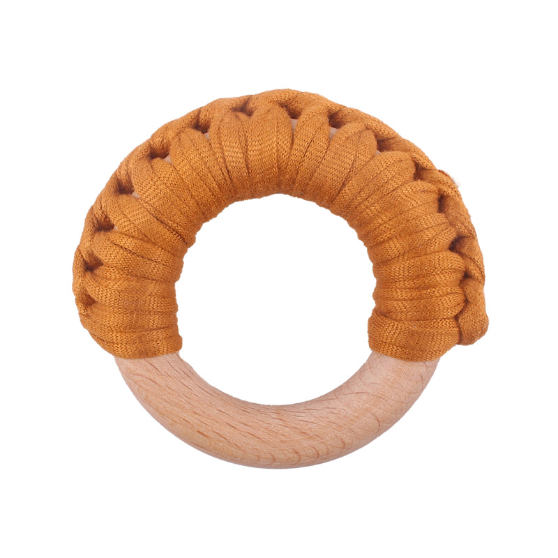 Nuevo bebé suministros hechos a mano de algodón tejido creativo bebé Beech anillo mordedura molar juguete mano