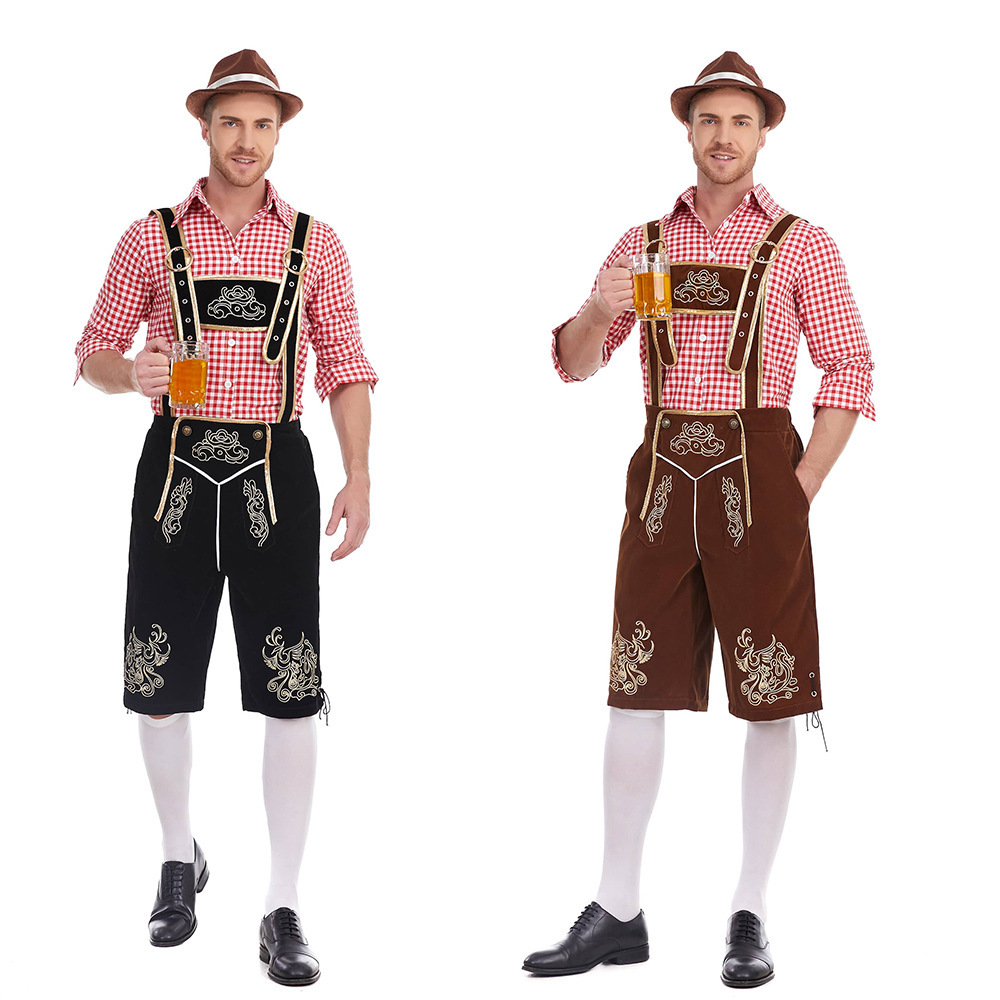 Cross-border Bavarian German national traditional men's overalls Oktoberfest attire Munich Oktoberfest costume