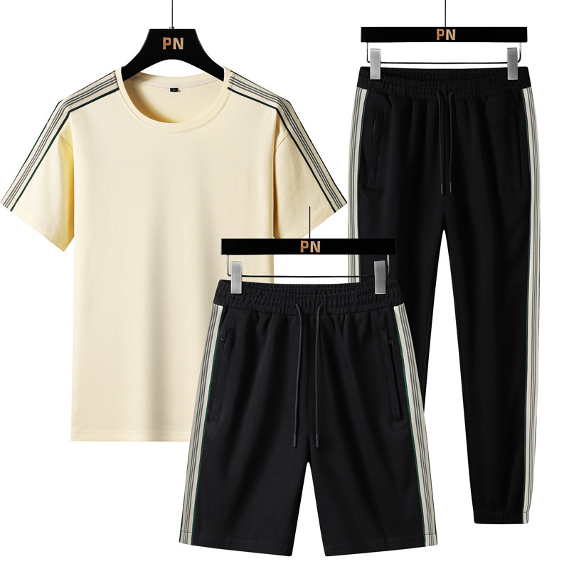 Verano nuevo estilo suelto tendencia hombre estilo Hong Kong camiseta de manga corta deporte de dos piezas marca de moda traje casual hombres y mujeres