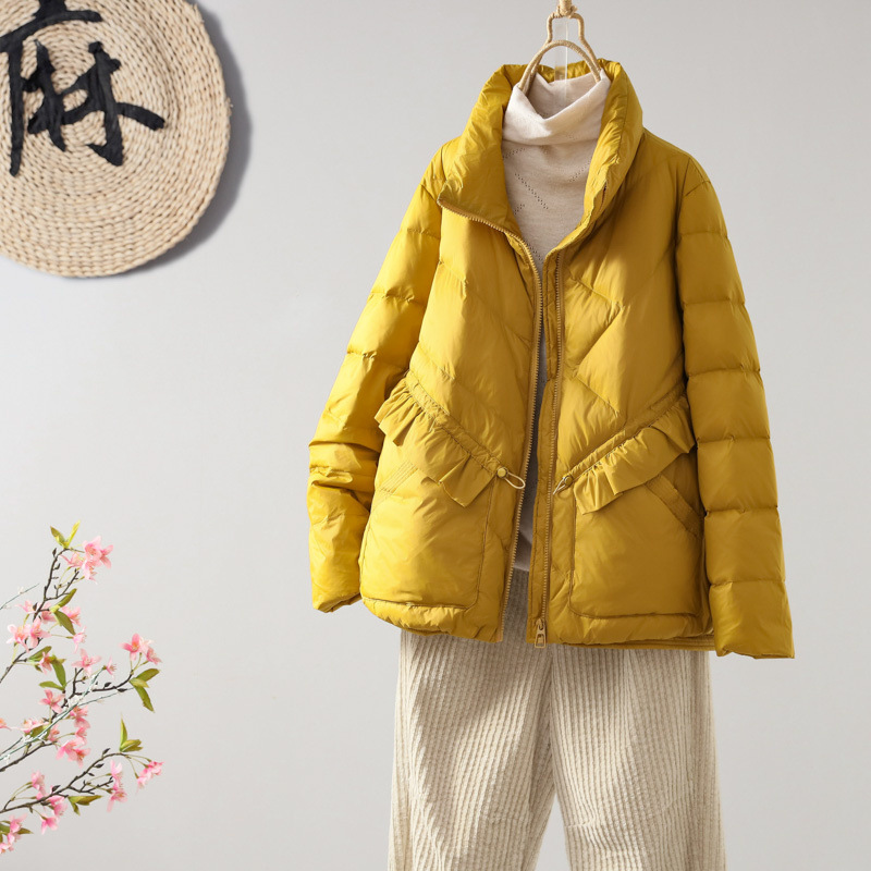 【Yichen】25 Winter Pinghu Artistic Retro National Style Petite down Jacket for Women, Warm Casual Short Coat