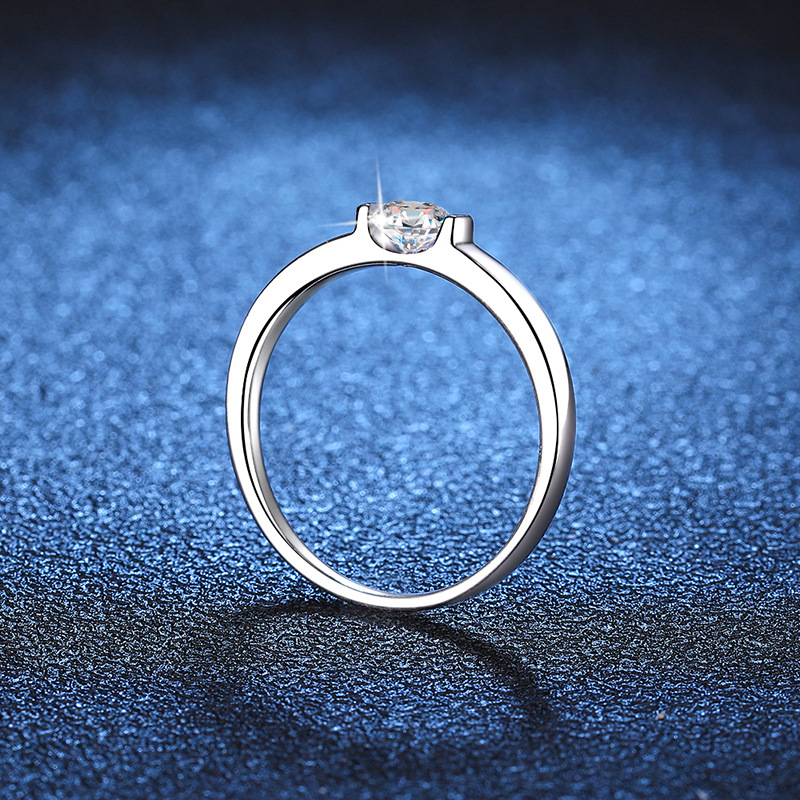 S Prsten s křížky v pase pro ženy z čistého stříbra, hvězdná řeka, luxusní diamantový prsten s motivem zásnub, prsten s kamenem Mosang v hodnotě 50 centů_voghion.com